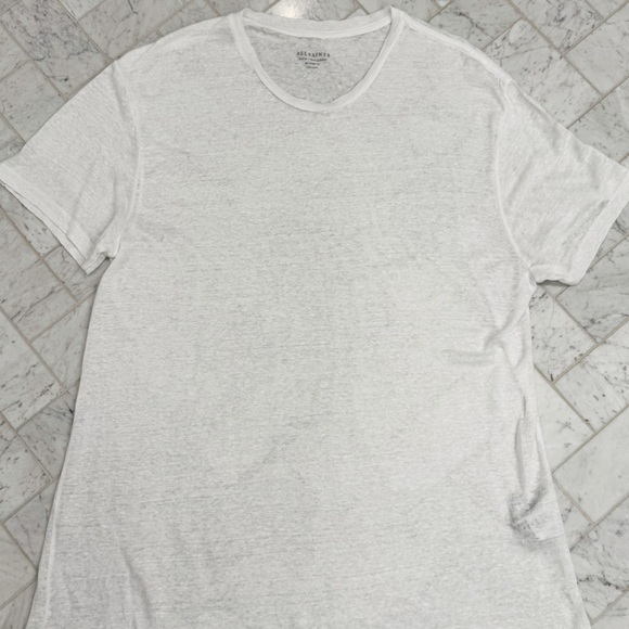 ALL SAINTS Avery Crewneck Linen T-shirt - Picture 6 of 6